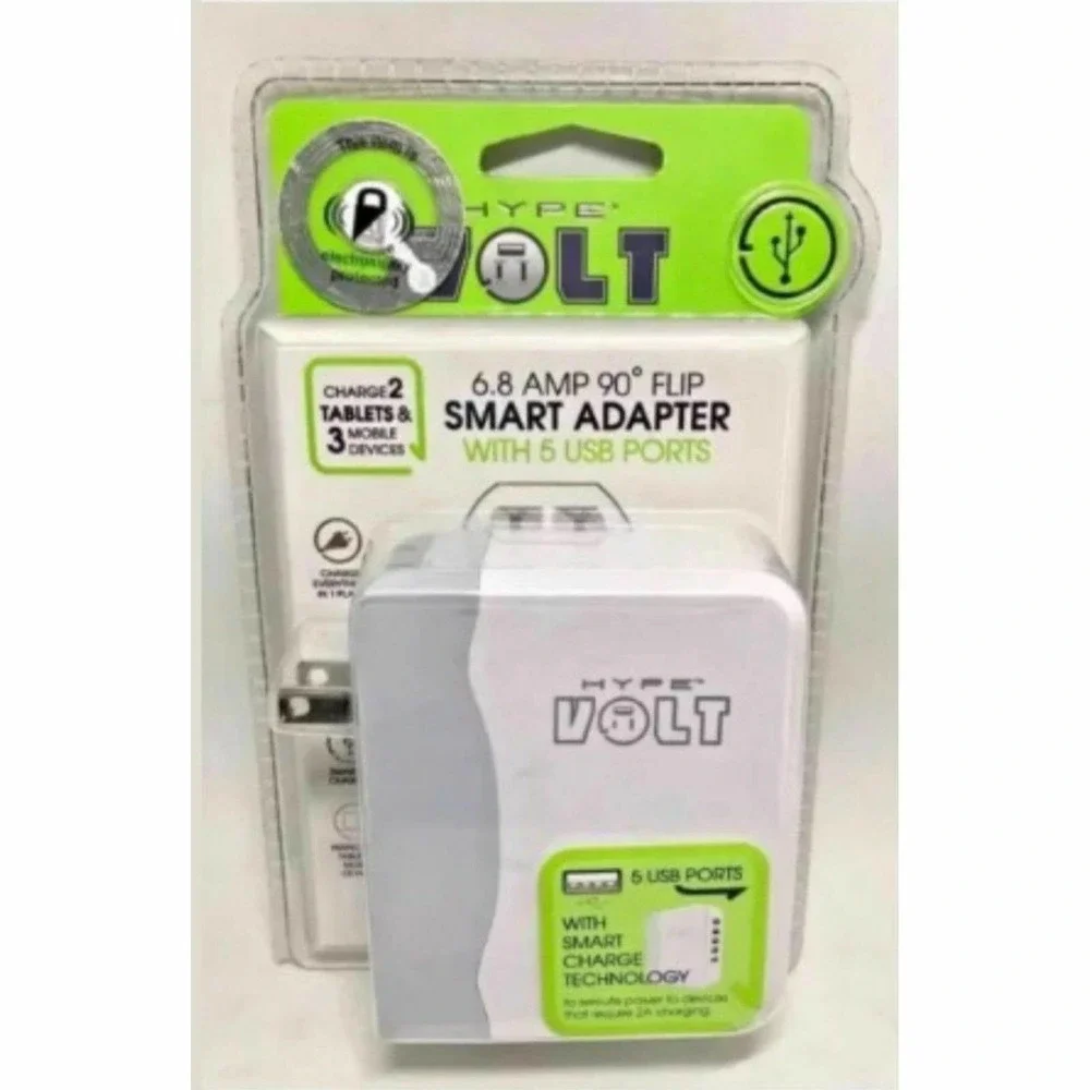 Smartphone Tablet Power Station 5 USB Port Wall Charger Outlet surge Protector